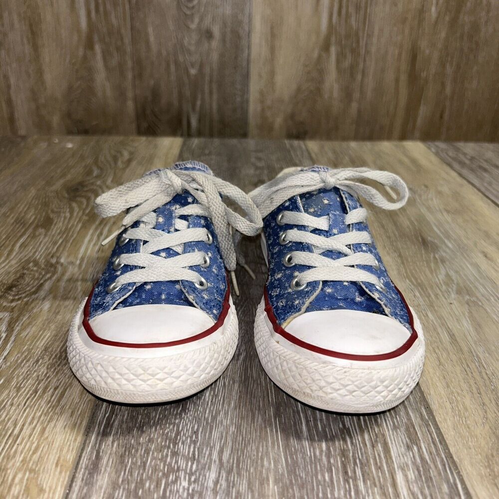 Converse Chuck Taylor Shoes 660714F Double Tongue Blue Polka Dot Youth Size 11 - Picture 4 of 13